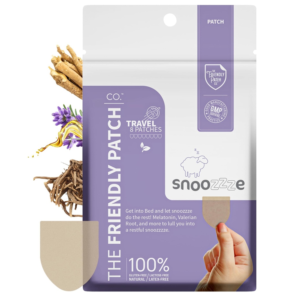 Snooze Patches, Friendly Patch Snooze Patch, 8 Patches, Wellness Travel Essentials Patch
