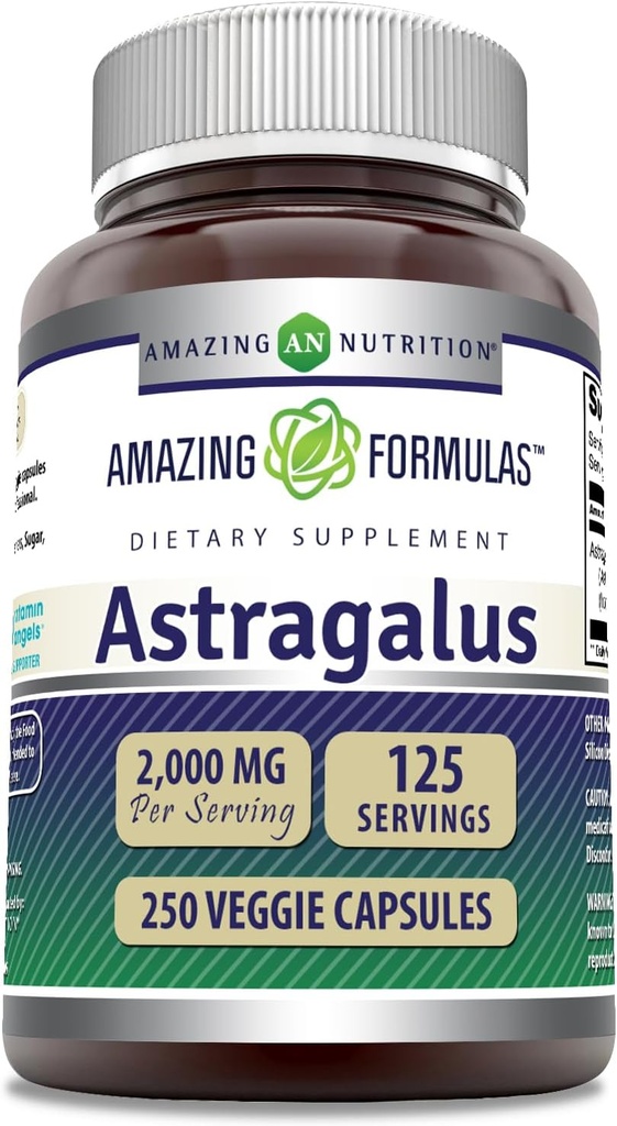 Amazing Formules Astragalus 2000 mg Per Serving Capsules Supplement 