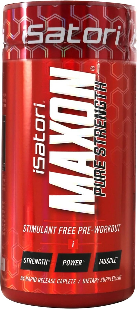 iSatori Maxon Stim Free Pre Cvičenie Tablety, Pure Strength & Performance Formula s Kre-Alkalyn Creatin, senovka, Agmapure & ElevATP, Caffeine Free Pre Cvičenie pre mužov, 84 tabliet