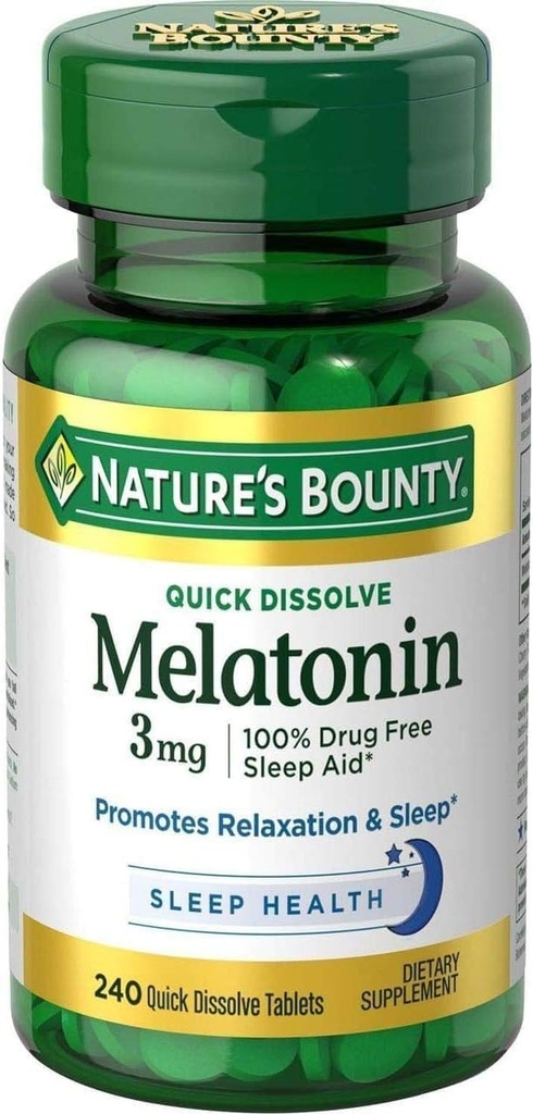 Nature's Bounty Melatonin 3 mg tablety 240 tabliet (dávka 4)