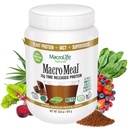 MacroLife Naturals MacroMeal Vegan čokoláda Protein Powder Superfood Greens Probiotiká + Fiber, Immune Energy Digestive Daily Essentials for Women & Men Gluten-free - 23.8oz (15 Servings) Čokoláda