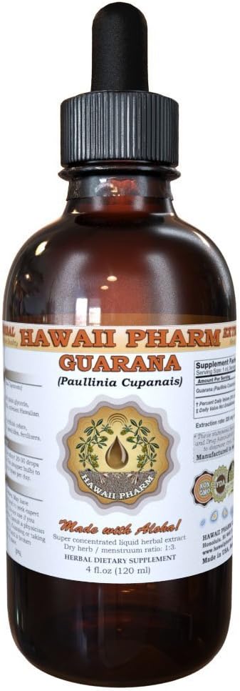 Guarana Liquid Extract, Guarana (Paullinia Cupanais) Tinture Supplement 4 oz