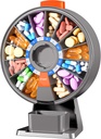 Zoksi veľké pilulky Organizátor, Daily Pill Box pre 7 alebo 14 dní, Wall-Mountable Pill Dispenser Hold pre medicínu, Vitamín alebo doplnky, Týždenné pilulky Prípad s jednoduchým tlačovým tlačidlom (šedé)