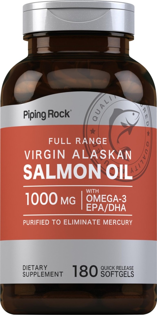 Piping Rock Wild Aljašský losos rybí olej 1000mg 