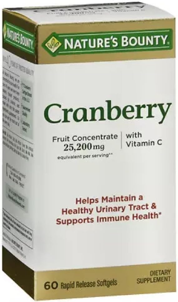 Prírodné Bounty Cranberry Dietary Supplement 60 mäkké gély (Pack of 4)