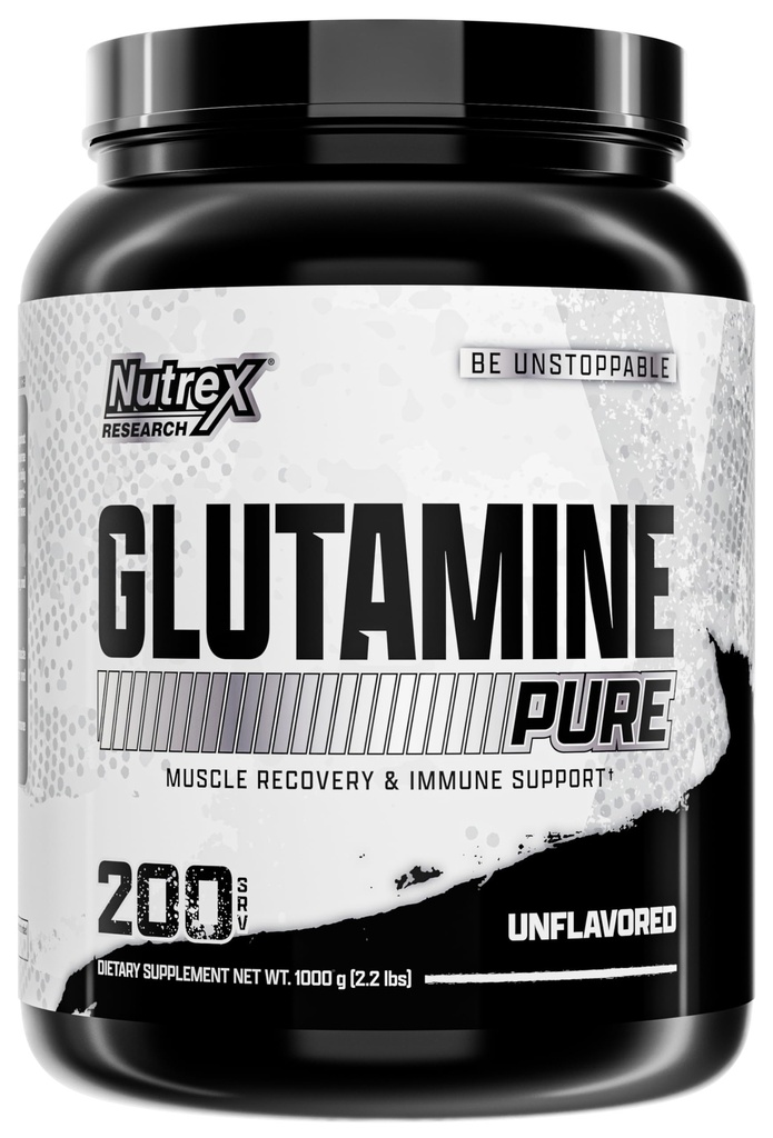 Nutrex Research L-Glutamine Powder - 200 Servírovanie - Pure Unflavred, Non-GMO & Gluten Free