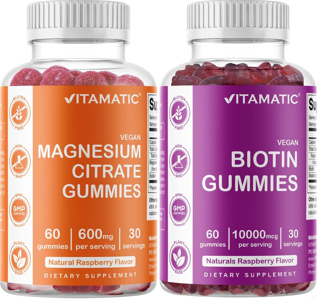 Vitamatic Magnézium Gumies & Biotin Gumies - 60 Vegan Count Each