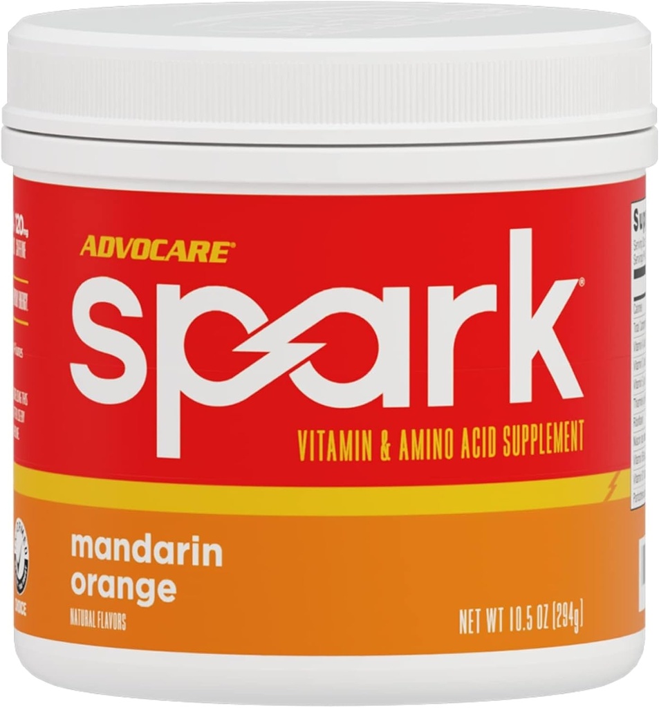 AdvoCare Spark - Energy Drink Mix - Vitamín a aminokyseliny Doplnkové - Podpora energie a zaostrenie - Prenosná imunitná podpora - Bezcukru - Mandarin Orange (10,5 oz)