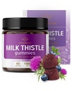 HERBAMAMA Milk Thitle Supplement - 1500mg Milk Thitle Seed Gummies for Liver Cleans - Vegan, Non-GMO Pečeň Podpora s Silybum Marianum - 60 Pectin-Bured Blueberry-Flavored Chews