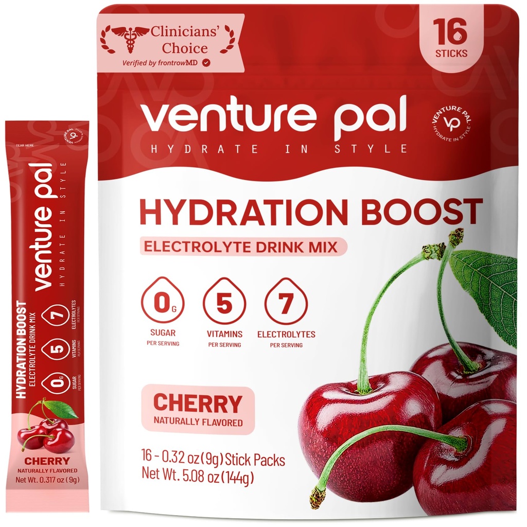 Venture Pal Sugar Free Electrolyte Powder Pakets - Liquid Daily IV Drink Mix for Rapid Hydration & Party Recovery 