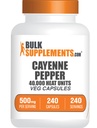 BulkSupplementments.com Cayenne Pepper Capsules - Cayenne Pepper 40000 HU, Capsaicin Doplnky, Cayenne Pepper Supplements - Gluten Free, 1 Kapsule per Serving, 240 Veg Kapsule (Pack of 1)