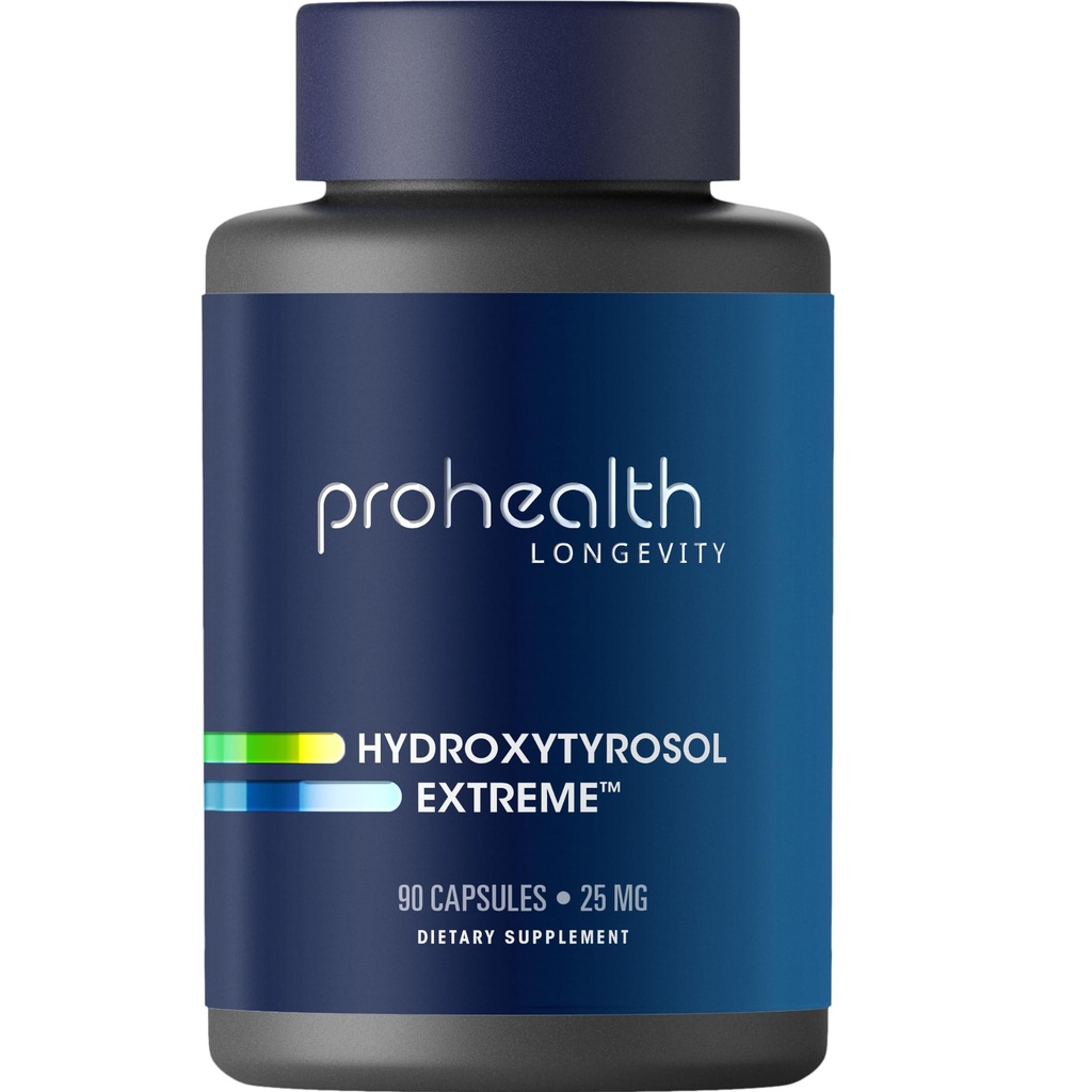 ProHealth Hydroxytyrosol Extreme - Hydroxytyrosol Supplement, Olive Leaf Extract (Olive Leaf Extract Organic) (90 Vegetariánske kapsule) Gluten Free, Soy Free.