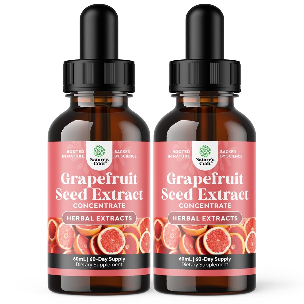 GSE Grapefruit Seed Extract Liquid - Jedna kvapka denne - Super koncentrované extrakt z hroznových semien Tekuté kvapky Bohaté na bioflavonoidy a polyfenoly pre zdravie a imunitnú podporu Gut - 2 balenie Bundle - 120 dní