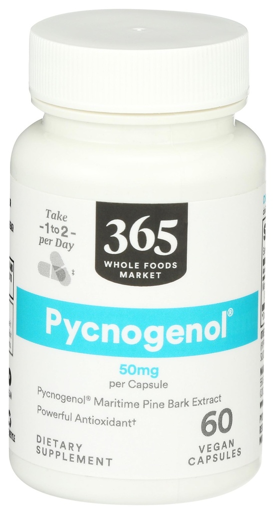 365 by Whole Foods Market, Pycnogenol Maritime Pine Bark Extract, 50mg Vegan Kapsule, 60 Count