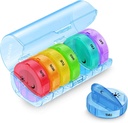Sukuos Veľká týždenná pilulka Organizátor 2 časy denne, denné pilulky box 7 deň ľahko otvoriť s dvojitou ochranou, AM PM pilulka prípad pre medicínu / Vitamin / rybí olej / Doplnky (modrá)