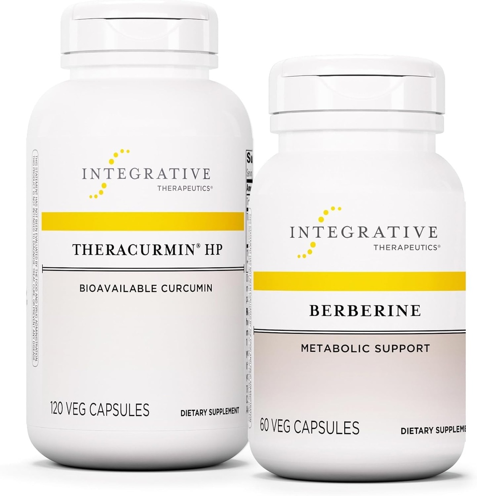 Integratívne terapie Bundle s Berberine, 60 Kapsule a Theracurmin HP, 120 Kapsule - Berberine for Metabolic Support* - Theracurmin Supplement That's 27x More Biodostupné*