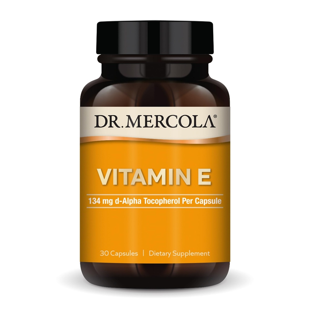 Dr. Mercola Vitamín E - podporuje zdravý stav pleti a antioxidantov - Tokoferoly a tokotrienoly Blend - non-GMO, Gluten-free & Soy-free - 30 kapsúl (30 porcií)