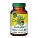 MegaFood Metyl B12 - Vegan - Obsahuje metylfolát, vitamín B12 a B6 - podporuje tvorbu energie buniek, nervový systém Zdravie a kardiovaskulárne funkcie - 60 tabliet