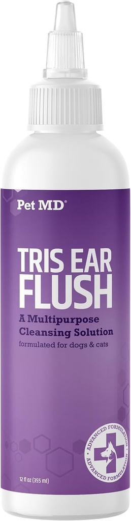 Pet MD Veterinary Tris Flush Mačka a pes Čistič ucha - a infekcia liečba Ketoconazole 12 oz