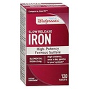 Walgreens Železo Slow Release High Potency Ferrous Sulphate 45mg, Tablety, 120ea