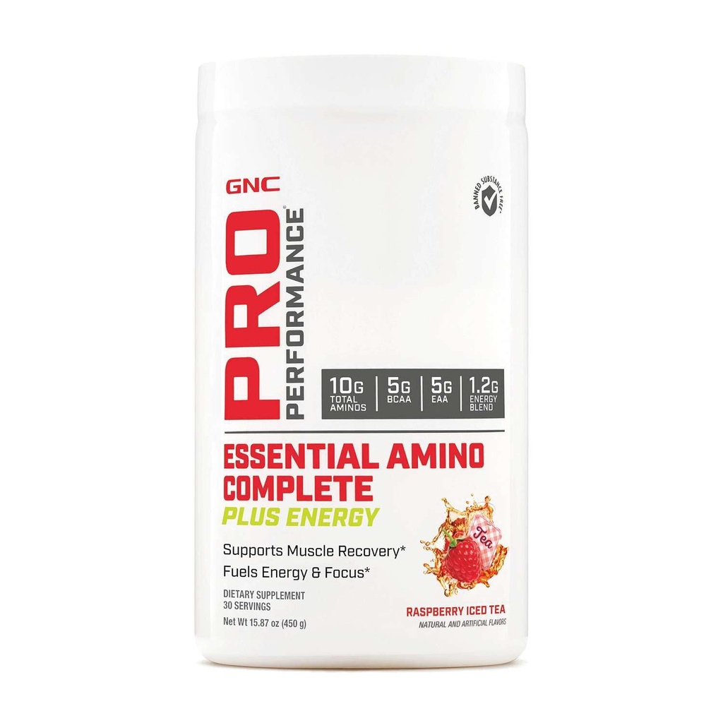 GNC Pro Performance Essential Amino Complete Plus Energy - Malinová zmrzlina čaju 