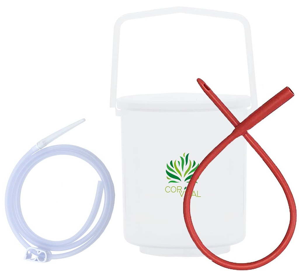 Káva Enema Kit pre čistenie kolóny - Doporučené Gerson Domáce Enema Kit - Enema Bucket Kit s červeným Tube - Colon Detox Organická káva Enema - Enema Coffee Colon Cleanser - Colon Health