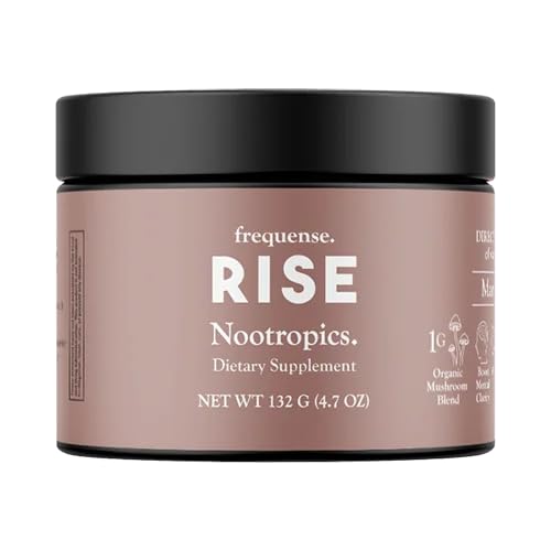 FREQUENSE - Rise Nootropic Tub - Mango citrónová príchuť - podporuje výkon mozgu a jasnosť - s hubami, B vitamíny a zelená káva - 132g