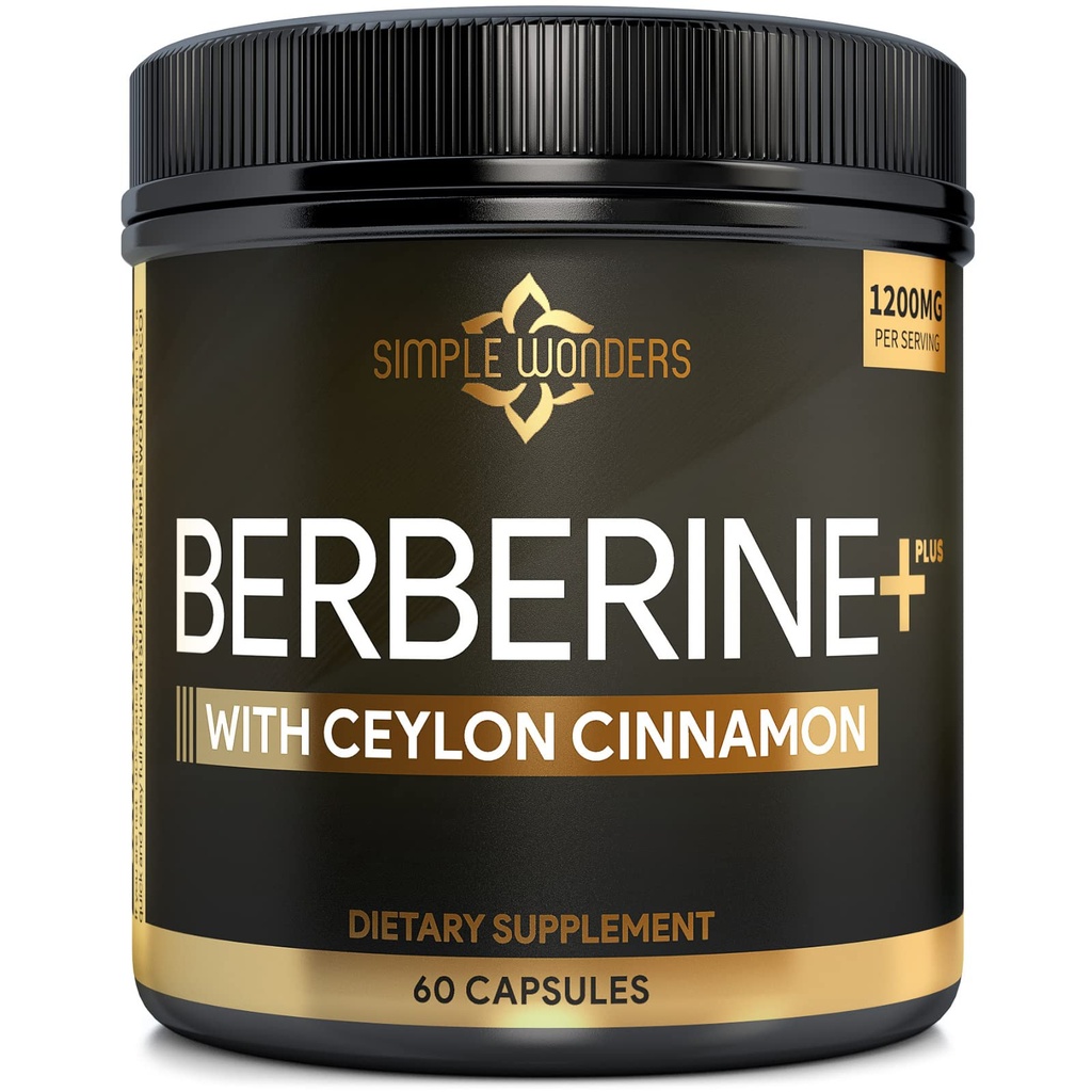 Berberine 1200 mg HCL Plus Ceylon škoricové kapsuly - Metabolic & Immune Suplement Berberine, AMPK Metabolic Activator Complex, Cardiovaskulárna podpora - Berberine HCL 1200 mg kapsuly