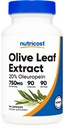 Nutricost Olive Leaf Extract (20% Oleuropein) 750 MG, 90 Kapsule - Non-GMO, Gluten Free