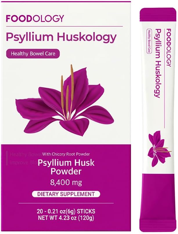 POTRAVINOLÓGIA Psyllium Huskology (20 tyčiniek, 10 dní) - Bylinné Psyllium Husk Supplement for Cescape Relief, Gut Health. Rastlinné dietetické vlákno, maximálna sila 7 200mg.
