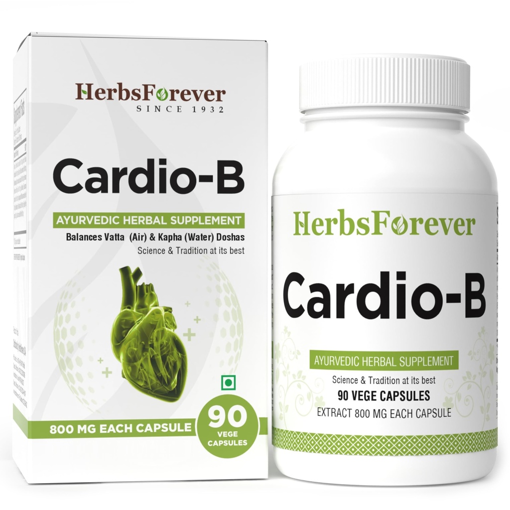 Herbsforever Cardio- B Ayurvedic bylinný doplnok 90 Vege kapsuly 800 Mg Každý