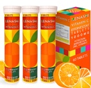 Vitamín C Šumivé tablety 1000 mg s horčíkom Zinok Vitamín E a draslík Vitamín Cfervescente 60 Tabuľky 3 Balenie Vitamín C