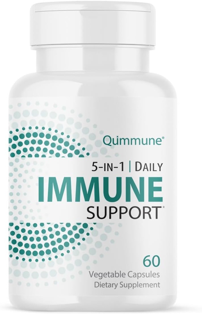 5-in-1 Imunitná pokročilá podpora s Quercetinom Phytozómom, zinkom, vitamínom C, D3, K2 - Imunita a alergia s Aktivovaným Quercetinom - 60 Veg Caps