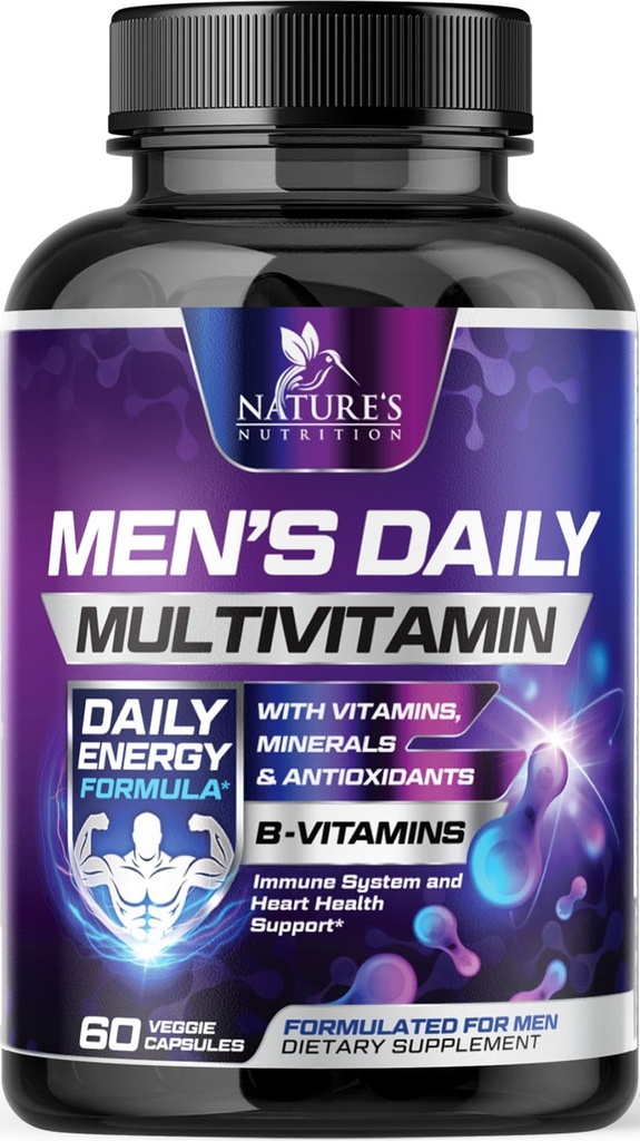 Multivitamín pre mužov - Vitamín A, C, D, E, Zinok, Vápnik, Multivitamíny pre Imunitné zdravie Podpora, Vitamín B12, Muži