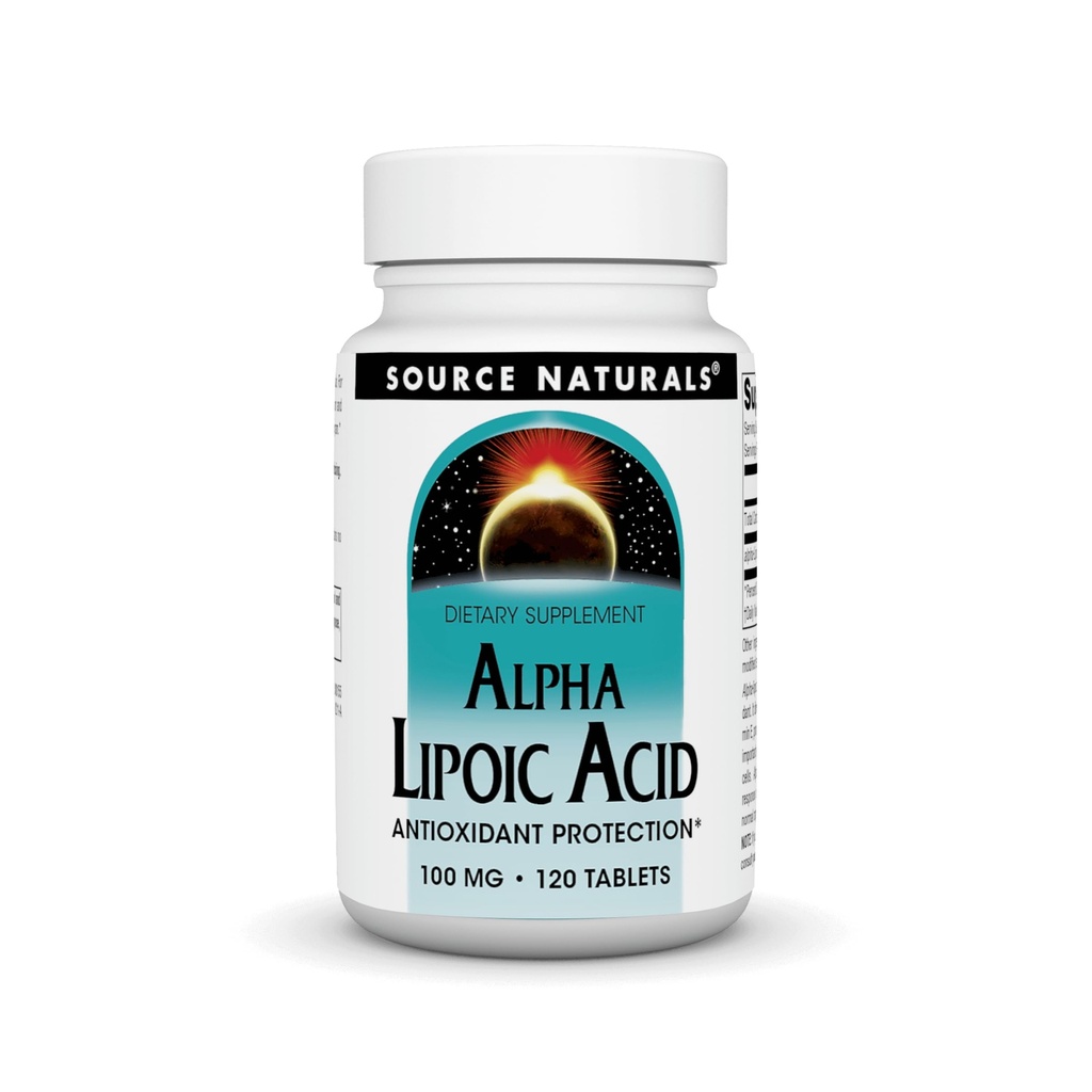 Zdroj Naturals Alpha Lipoic Acid Supports Healthy Sugar Metabolizmus, funkcia pečene & Energy Generation* - 100 mg - 120 tabliet
