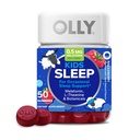 OLLY Kids Sleep Gummy, Occasional Sleep Support,* 0,5 mg Melatonin, L-Theanine, Malinová Ochutená, 50 alebo 25 Day Supply - 50 Count