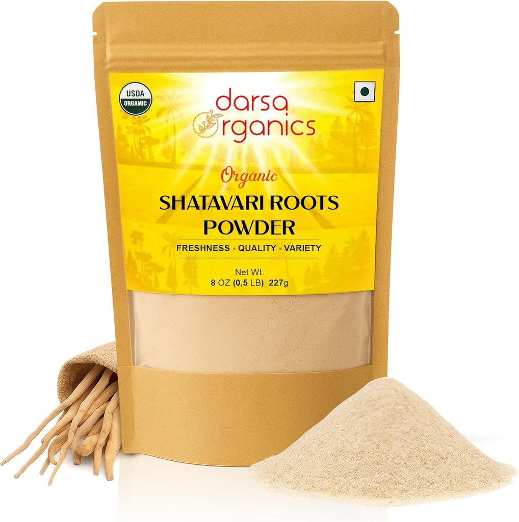 Shatavari Powder 8 oz, USDA Organic Certified Asparagus Racemosus, Ayurvedic Herb pre ženy, Hormonal Balance & Vitality, Great for Tea & Smoothies, Non-GMO, Vegan, Kosher