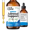 Wild & Organic Adrenal Support Drops for Positive Outlook - Natural Adrenal Suplements for Women and Men - Vegan, No Sugar & Alcohol - 2-Month Supply - 4 fl oz