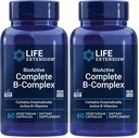 Life Extension Bioactive Complete B-Complex, Heart, Brain and Nerve Support, Healthy Energy, Metabolizmus, Complete B Complex, 60 Vegetariánskych kapsúl (Pack of 2)