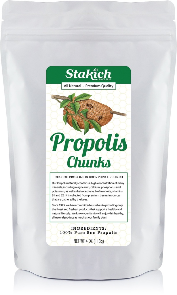 Stakich Bee Propolis Chunks - čistá, prírodná - 4 Ounce