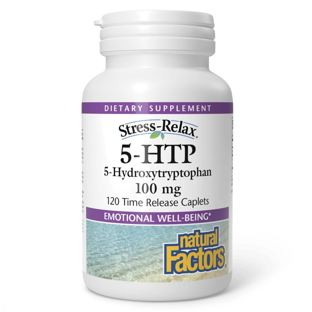 Prírodné faktory, stres-Relax 5-HTP 100 mg, Farmaceutické-Stupeň, podporuje spánok a emocionálne studňa-Being, 120 Počet (Pack of 1)