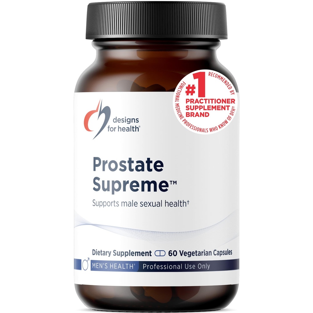 Designs for Health Saw Palmetto Prostate Supplement for Men - Prostate Supreme with Saw Palmetto, DIM, Vitamíny, Nettle, Zinok + Chrysin - Non-GMO, Soy Free (60 Kapsule)