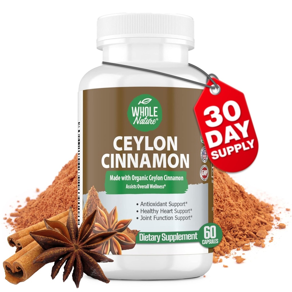 Škorica Kapsule 1200mg. Organické Ceylon Škorica Supplement, Škorica pilulky podporu srdce, mozog, kosti, Joint, Metabolizmus. Powder, non-GMO, Gluten Free, Vegan 60 ct (1)