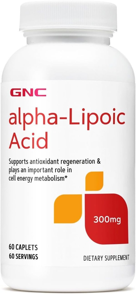 GNC Alpha-Lipoic Acid 300mg, hrá dôležitú úlohu v metabolizme energie buniek, 60 Počet