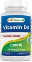 Najlepšie prírodné vitamín D3 2000 IU (50 μg) - 100 tabliet - 100 dní dodávky - Pomáha podporovať imunitné zdravie, silné kosti a zuby, & svalová funkcia (100 počet (Pack of 1))