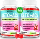 Jablkový Cider Ocot Gummies, Advanced Keto ACV Gummies, ACV Gummies for Detox, Cleanse, Metabolizmus a zažívanie, Keto Support, Formulated with Green Tea, B6 & B12, Probiotiká, 120 Počet