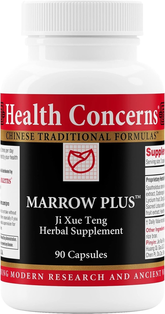 Health Concerns Marrow Plus – Bone Marrow & Blood Generation Herbal Supplement – Chinese Herbal Formula for Anemia, & Circulation Support – Astragus, Salvia, & Tangerine Extracts – 90 Capsules