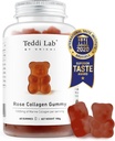 Unichi Rose Collagen Gummy, 1000mg High-Volume Marine Collagen Gummy Doplnky pre ženy s kolagénom Peptidy, Rose Petales, Acerola Cherry, Rosehip, 60 Počet