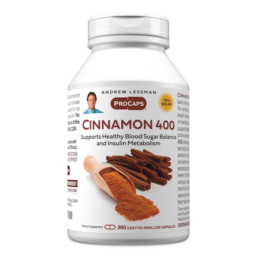ANDREW LESSMAN škorica 400mg - 360 Kapsule - Vysoká potencie, Štandardizovaný extrakt. Žiadne prídavné látky. Malé kapsuly sa ľahko prehĺtajú