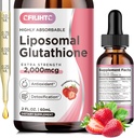 Lipozomálne Glutatión Tekuté kvapky, Glutatión Liquid Supplement, Active Form L- Glutatión, s vitamínom C, Pečeň Detox, Antioxidant pre anti-Aging, Immune & Cleaning, Jahodová príchuť, 2 FL.OZ